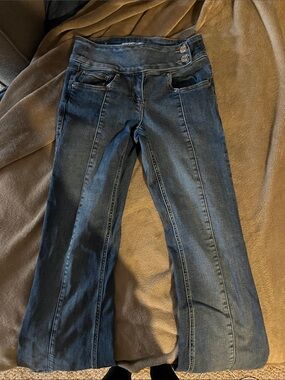 Women's Dark Blue low-Waist Flared Jeans